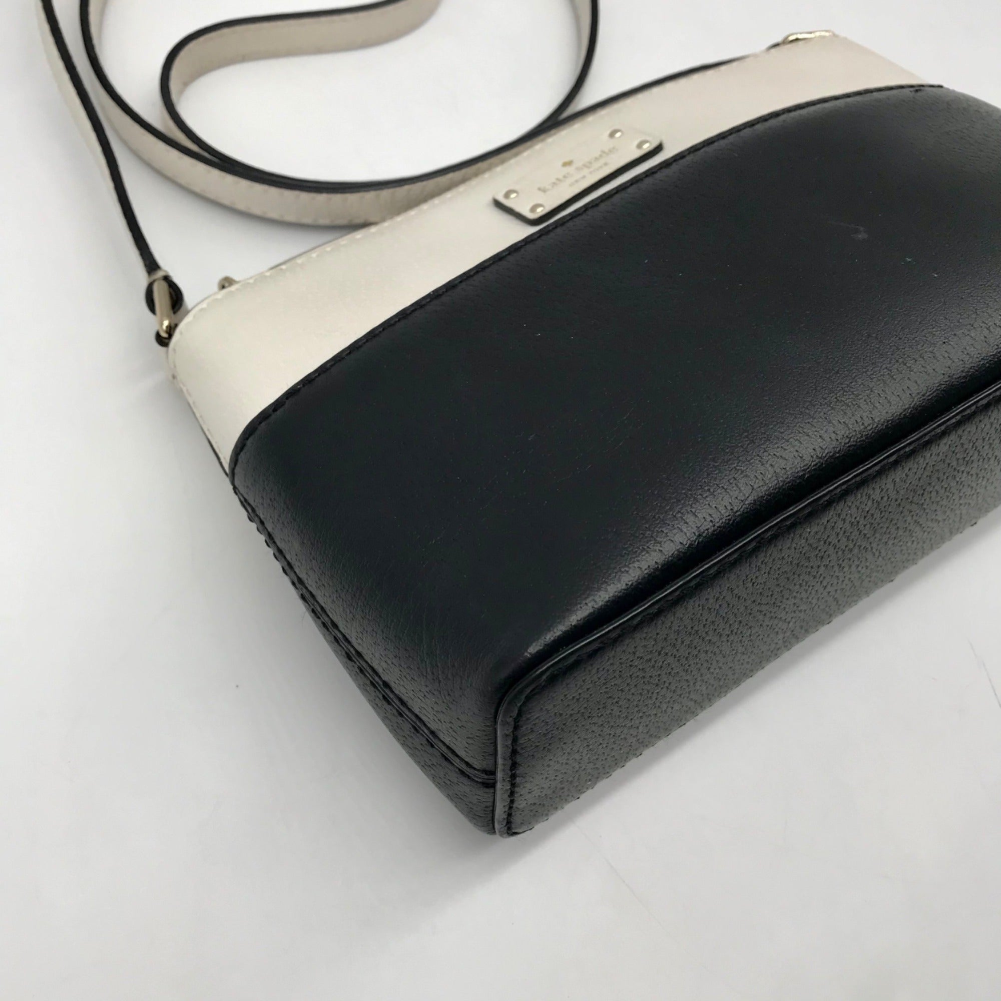 Kate Spade Black &amp; White Leather Grove Street Millie Crossbody Bag