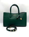 Michael Kors East West Bosco Green Leather Scarlett Satchel - NWT