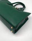 Michael Kors East West Bosco Green Leather Scarlett Satchel - NWT