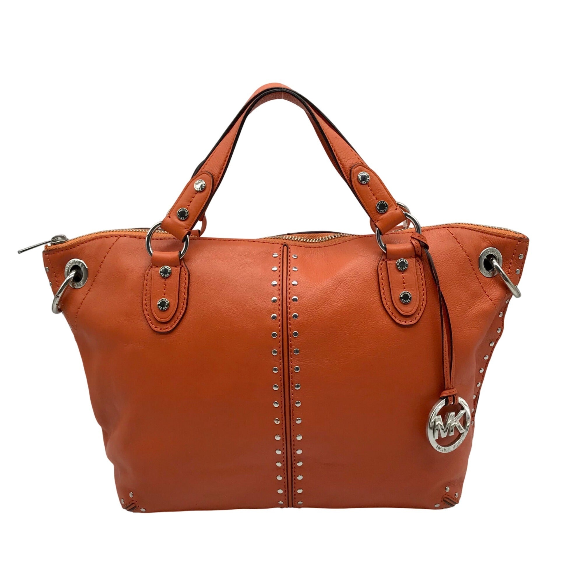 Michael Kors Tangerine Leather Astor Chain Convertible Satchel Bag