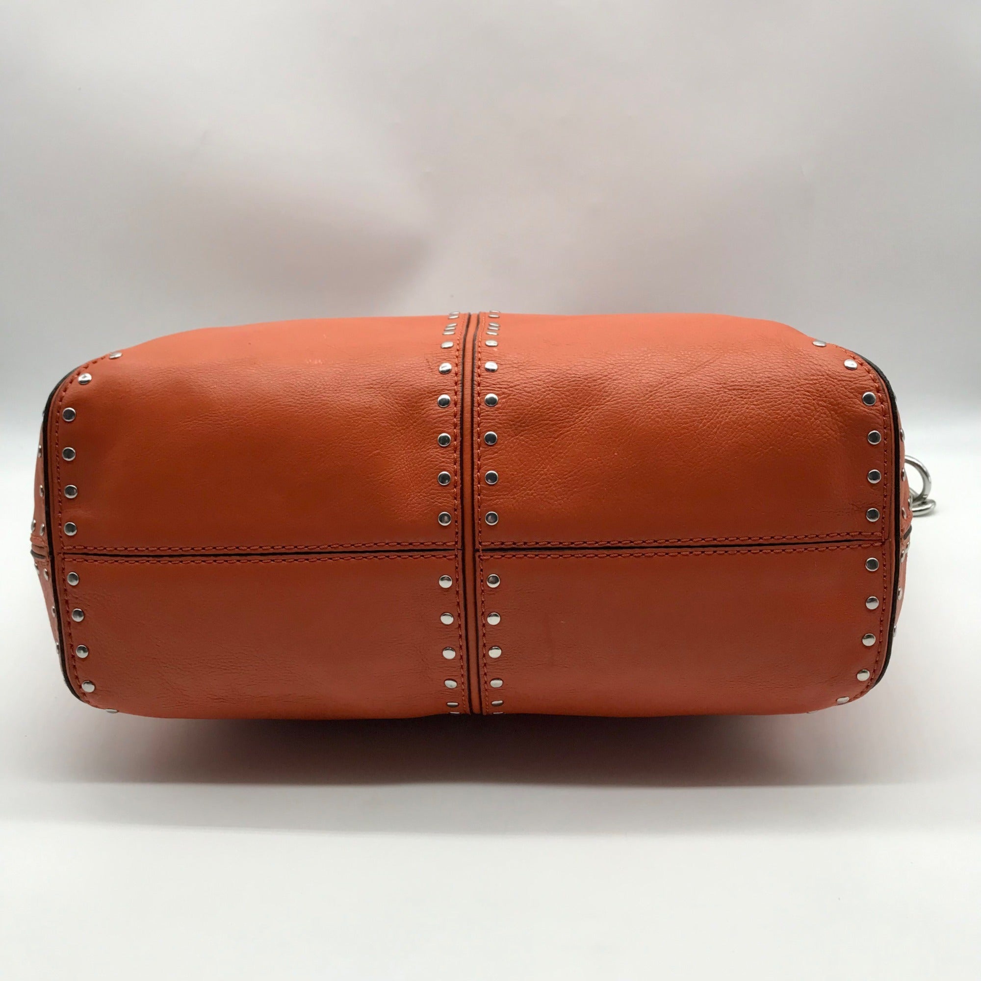 Michael Kors Tangerine Leather Astor Chain Convertible Satchel Bag