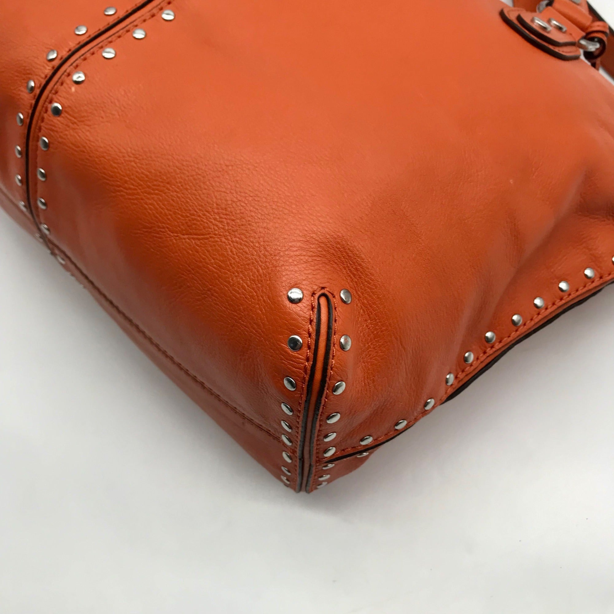 Michael Kors Tangerine Leather Astor Chain Convertible Satchel Bag