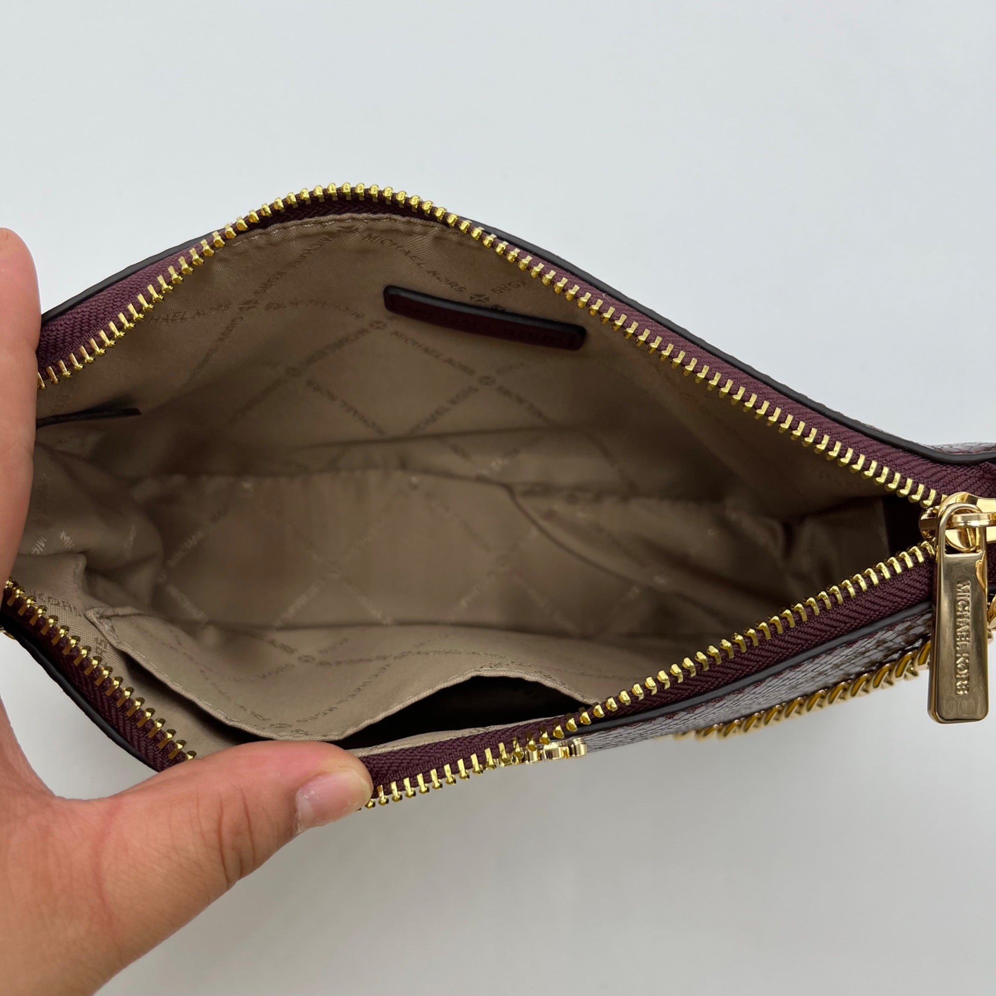 Michael Kors Oxblood Rouge Sombre Leather Shoulder Bag Gift Set