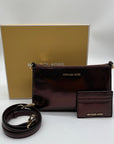 Michael Kors Oxblood Rouge Sombre Leather Shoulder Bag Gift Set