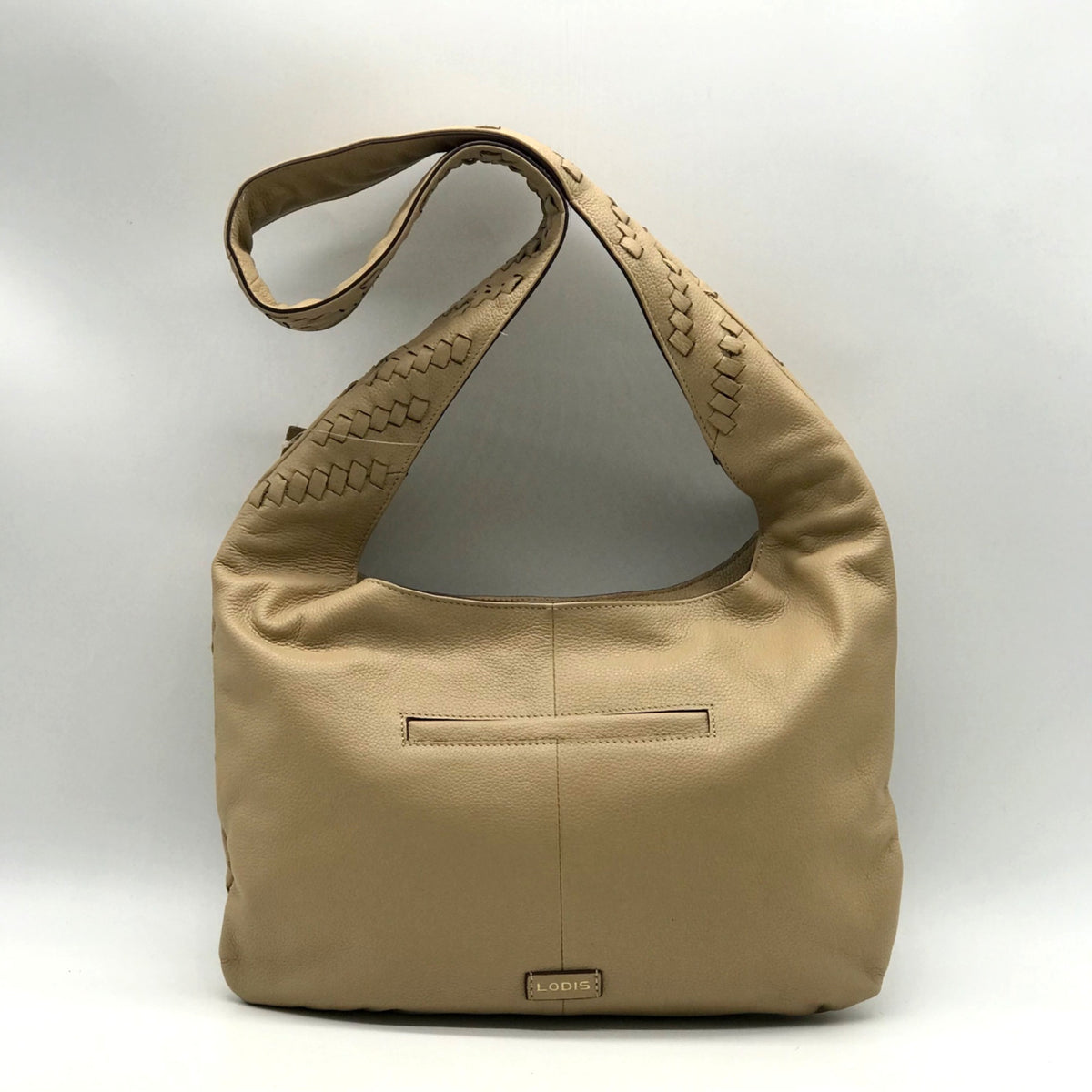 Lodis Tan Woven Leather Solstice Hobo Bag
