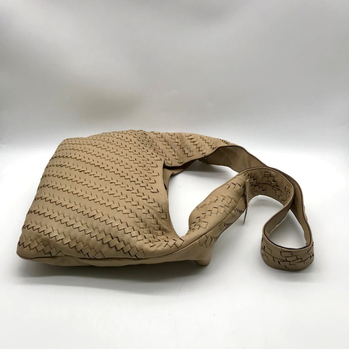 Lodis Tan Woven Leather Solstice Hobo Bag