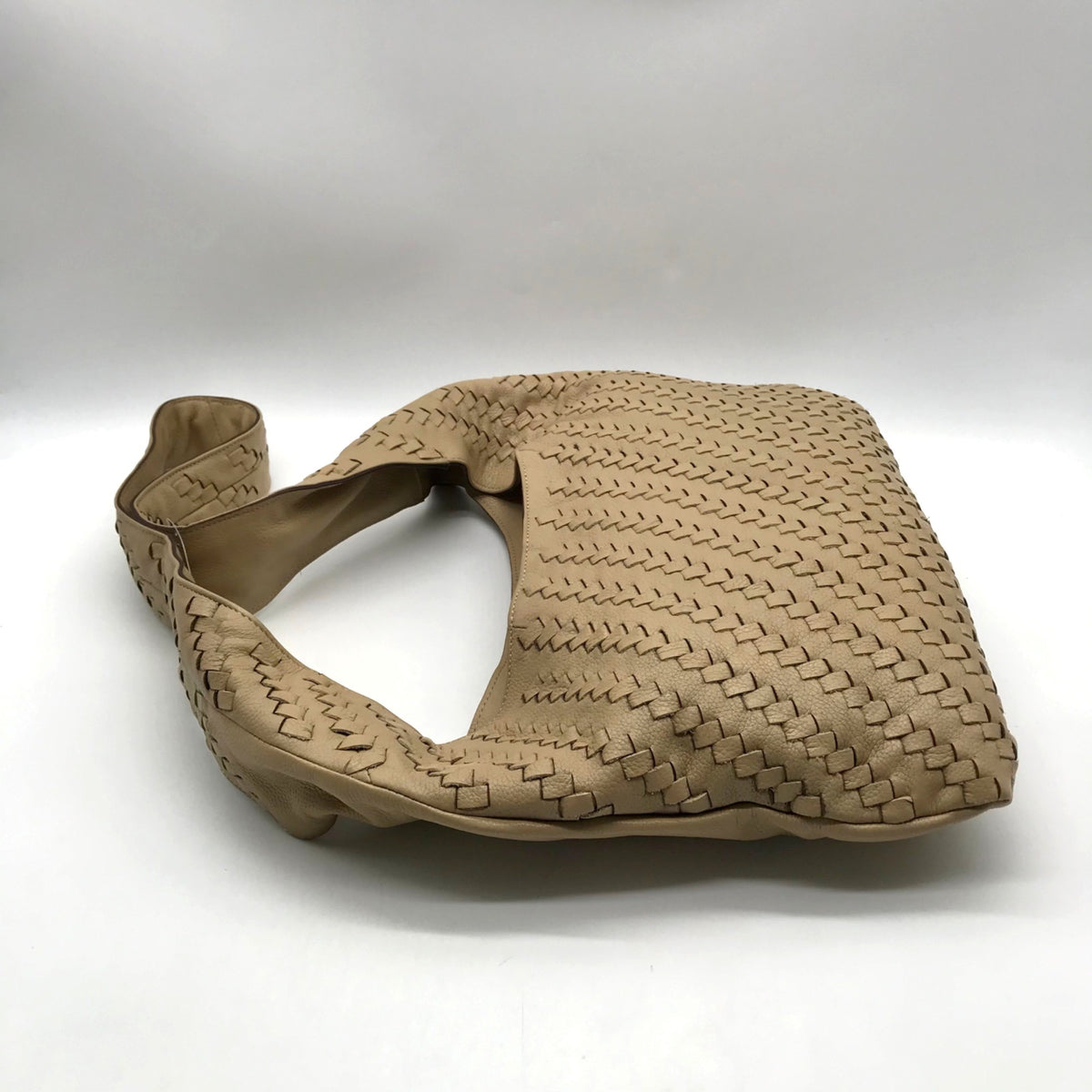 Lodis Tan Woven Leather Solstice Hobo Bag
