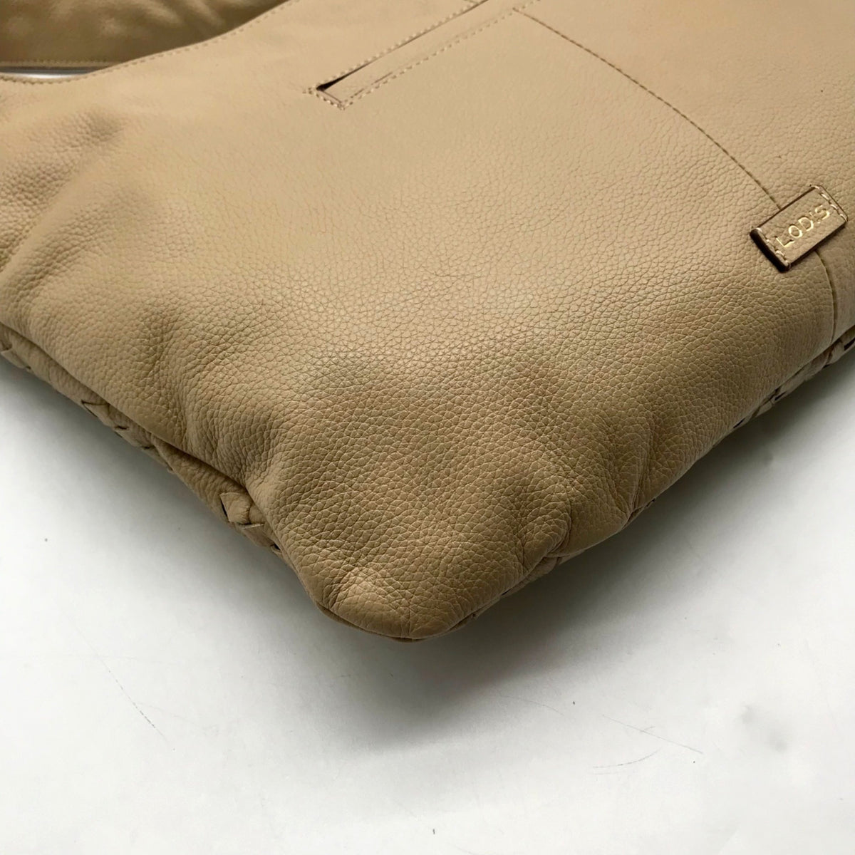 Lodis Tan Woven Leather Solstice Hobo Bag