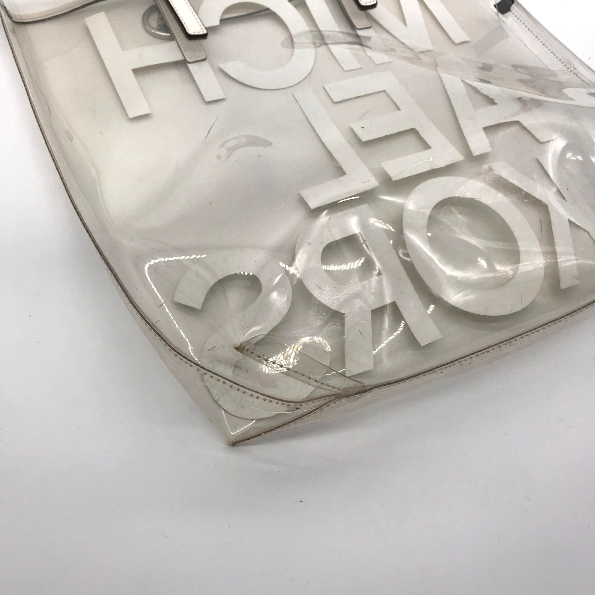 Michael Kors Clear Plastic Graphic Logo Print Tote Bag