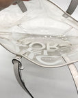 Michael Kors Clear Plastic Graphic Logo Print Tote Bag