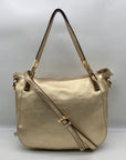 Michael Kors Metallic Gold Pebbled Leather Brooke Shoulder Bag