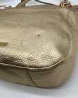 Michael Kors Metallic Gold Pebbled Leather Brooke Shoulder Bag