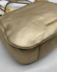 Michael Kors Metallic Gold Pebbled Leather Brooke Shoulder Bag