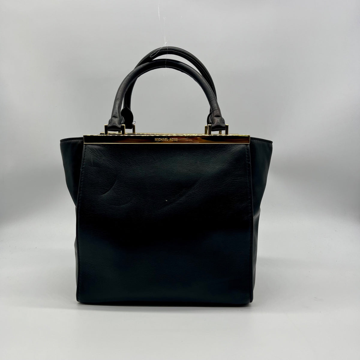 Michael Kors Black Leather Lana Convertible Satchel Bag