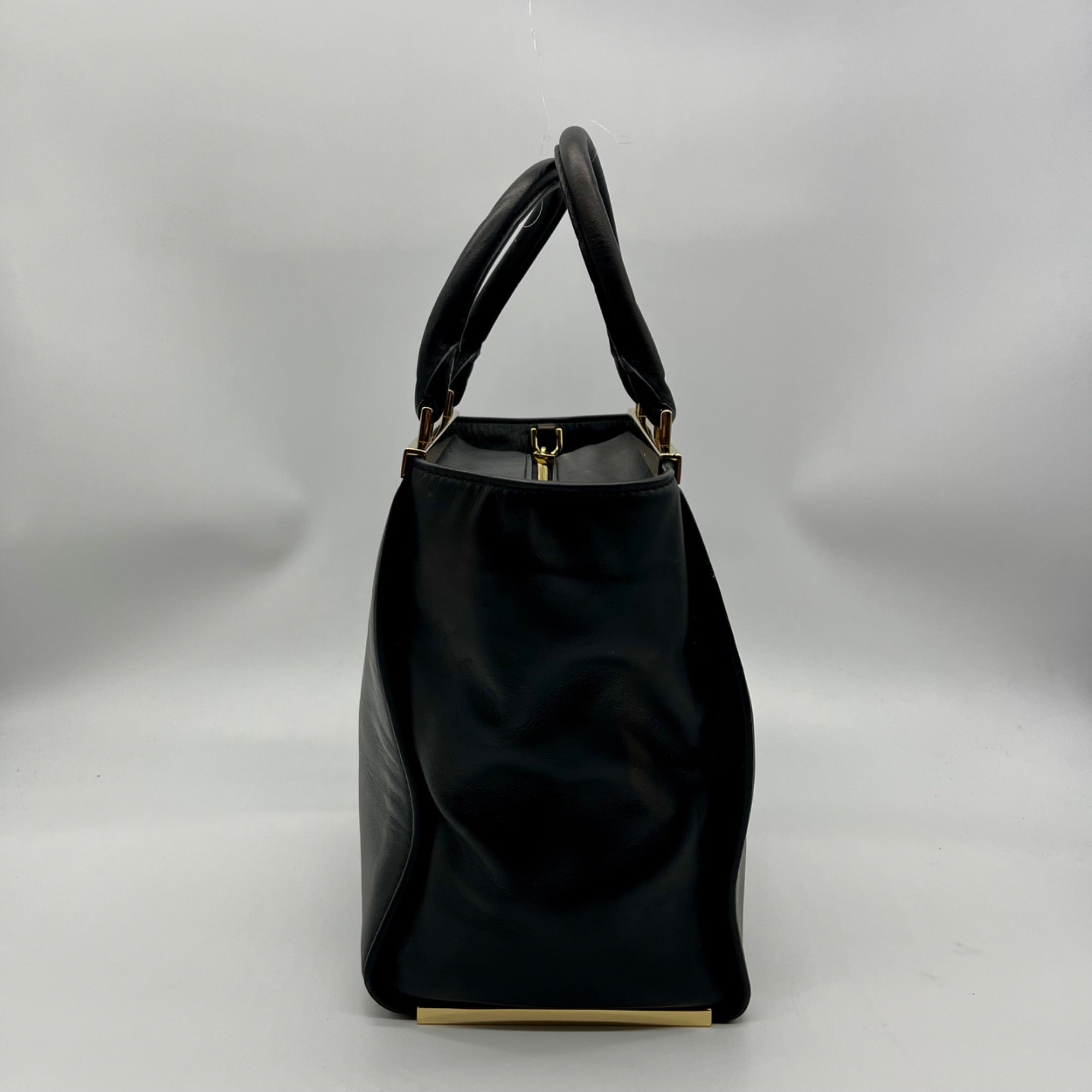 Michael Kors Black Leather Lana Convertible Satchel Bag