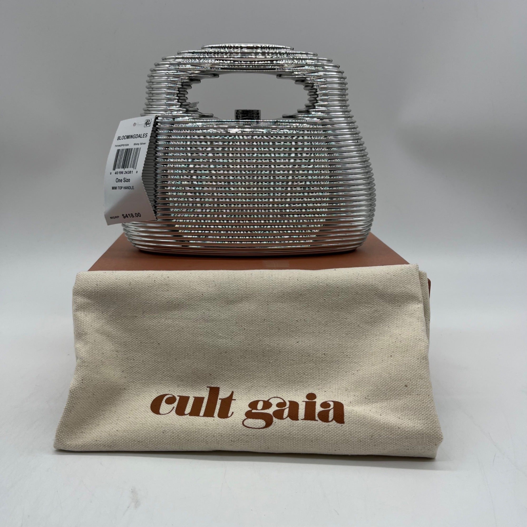 Cult Gaia Mimi Silver Top Handle Bag