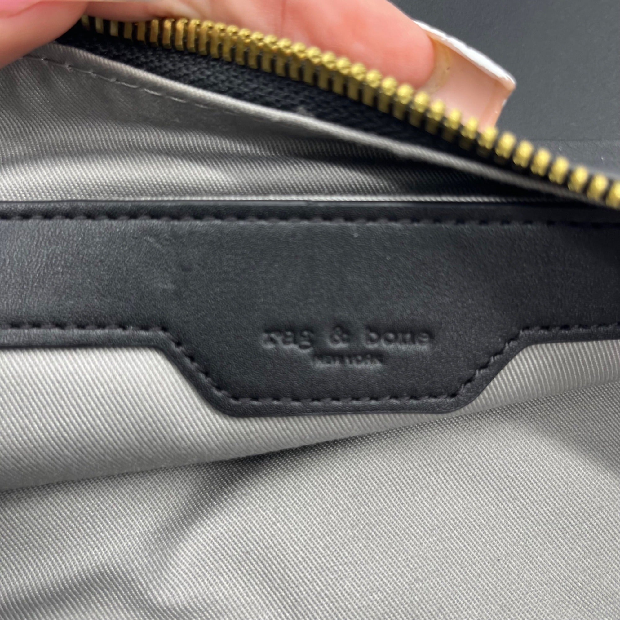Rag &amp; Bone Black Spire Leather Hobo Bag