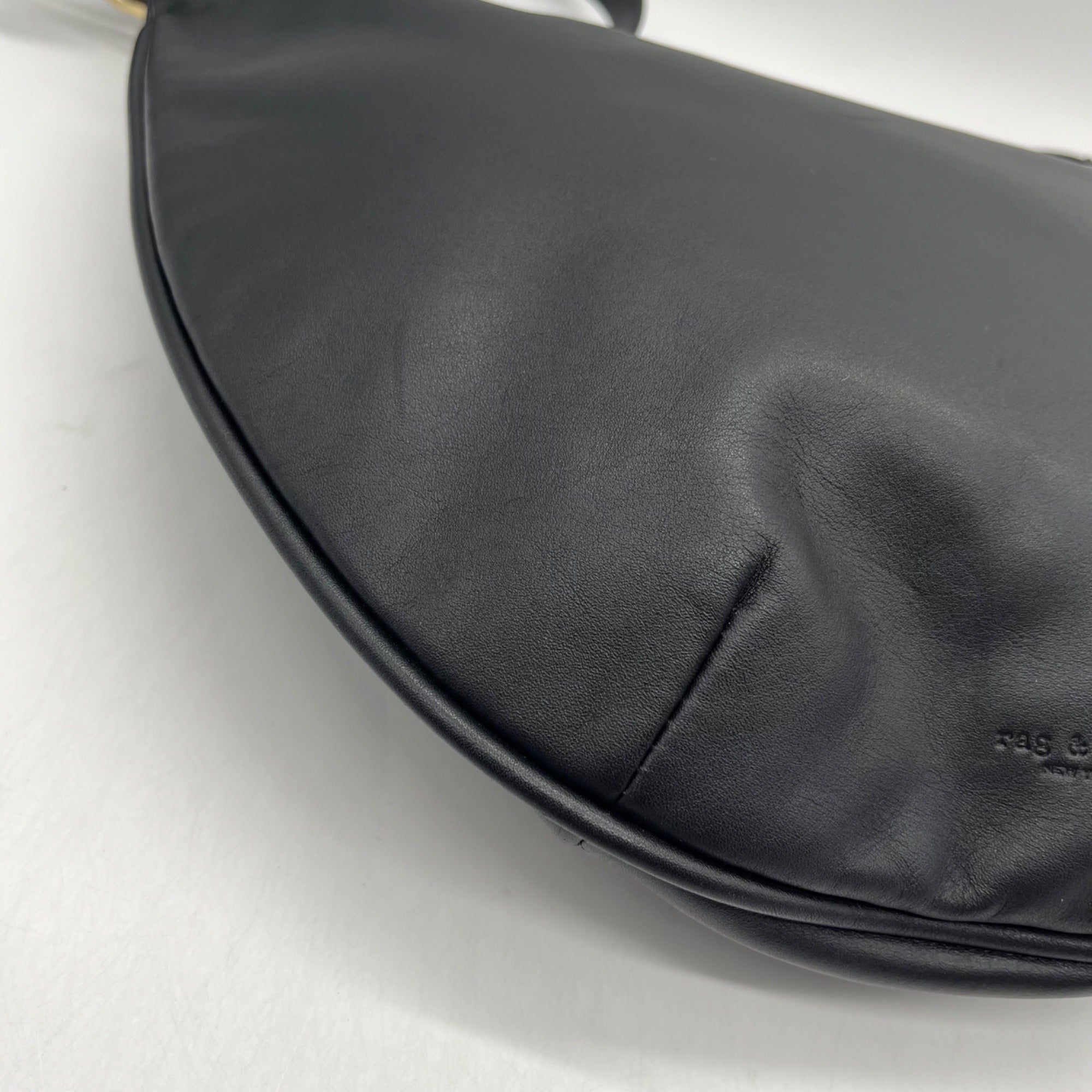 Rag &amp; Bone Black Spire Leather Hobo Bag