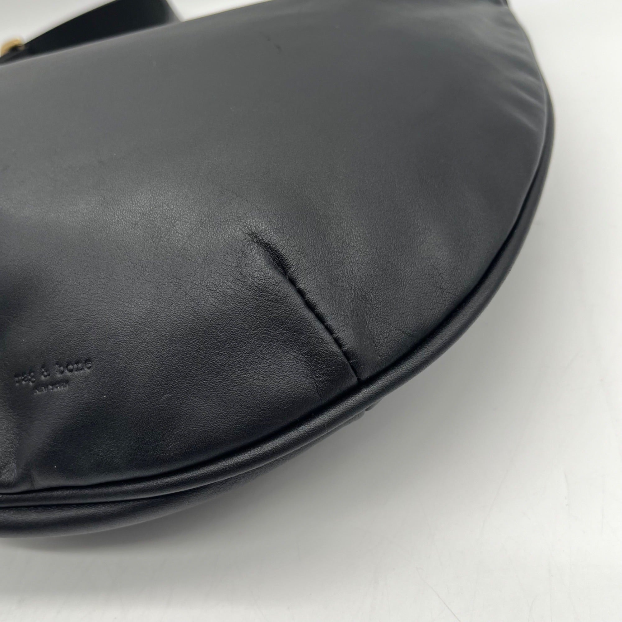 Rag &amp; Bone Black Spire Leather Hobo Bag