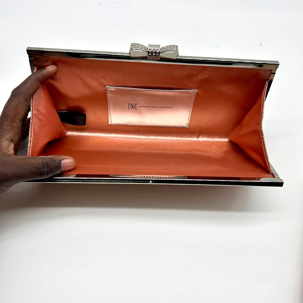 I.N.C. International Concepts Rose Gold Fabric Evening Clutch