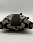 Coach Black Signature Striped Swingpack Crossbody Bag