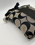 Coach Black Signature Striped Swingpack Crossbody Bag