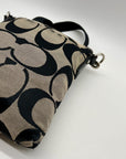 Coach Black Signature Striped Swingpack Crossbody Bag