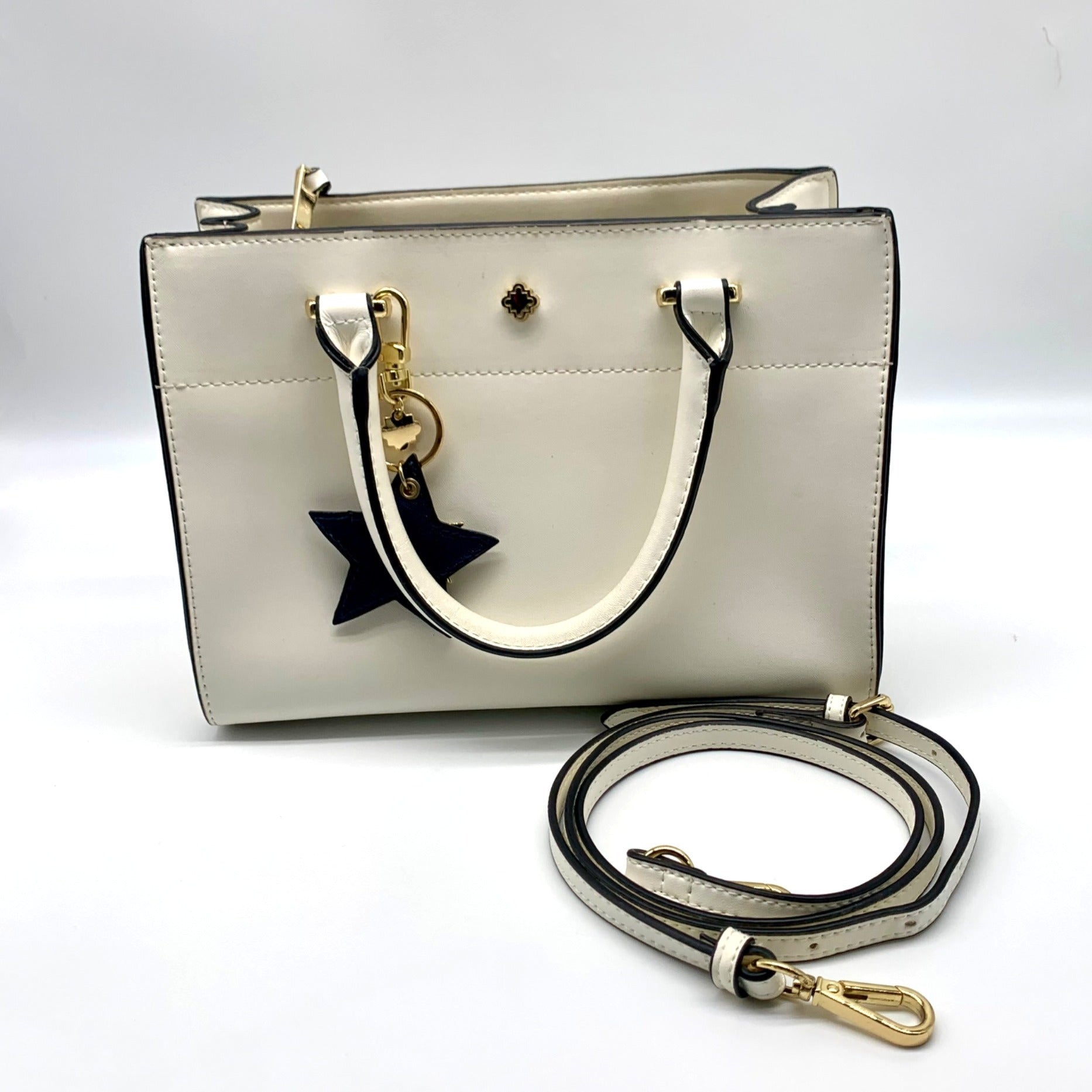 Crown &amp; Ivy White Convertible Crossbody Satchel