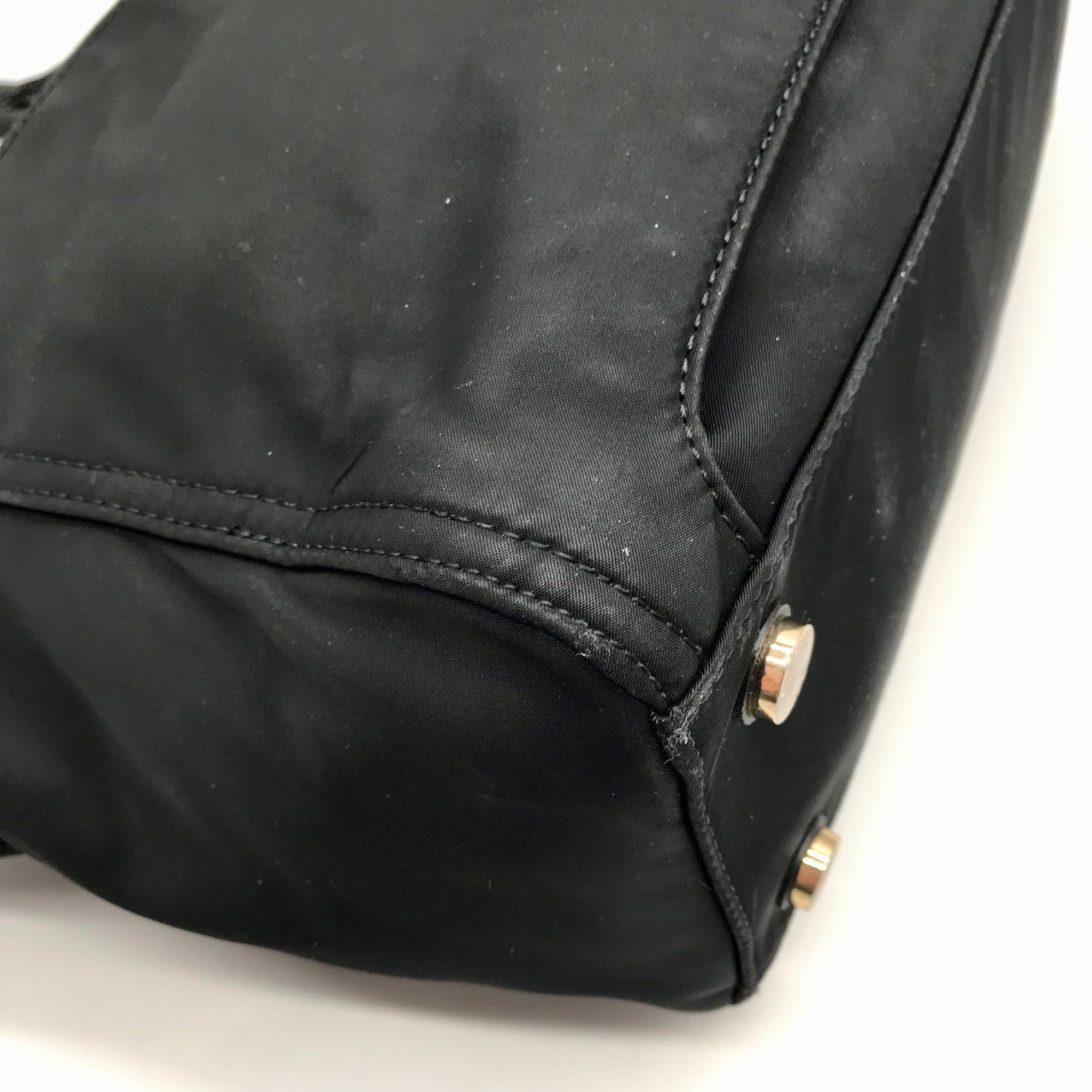 Michael Kors Black Nylon Kelsey Top Zip Tote Bag