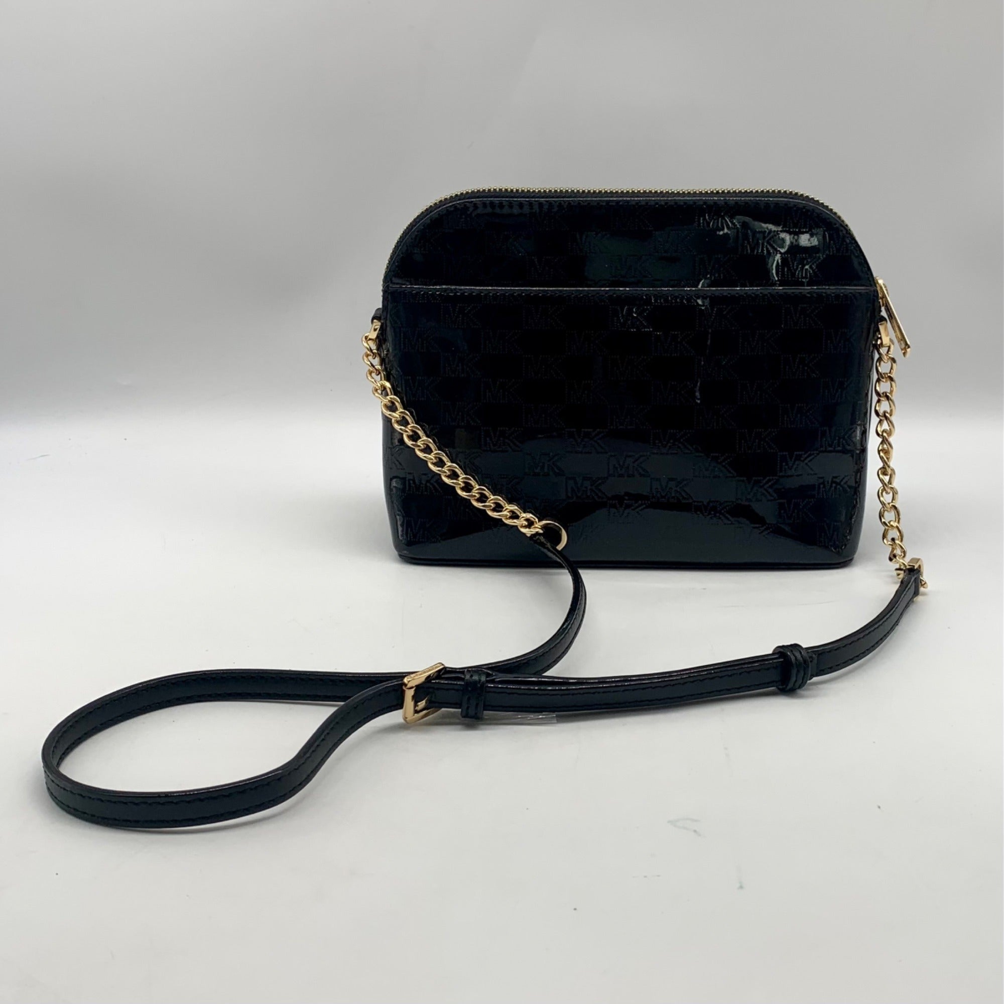 Michael Kors Black Cindy Patent Leather Dome Shoulder Bag