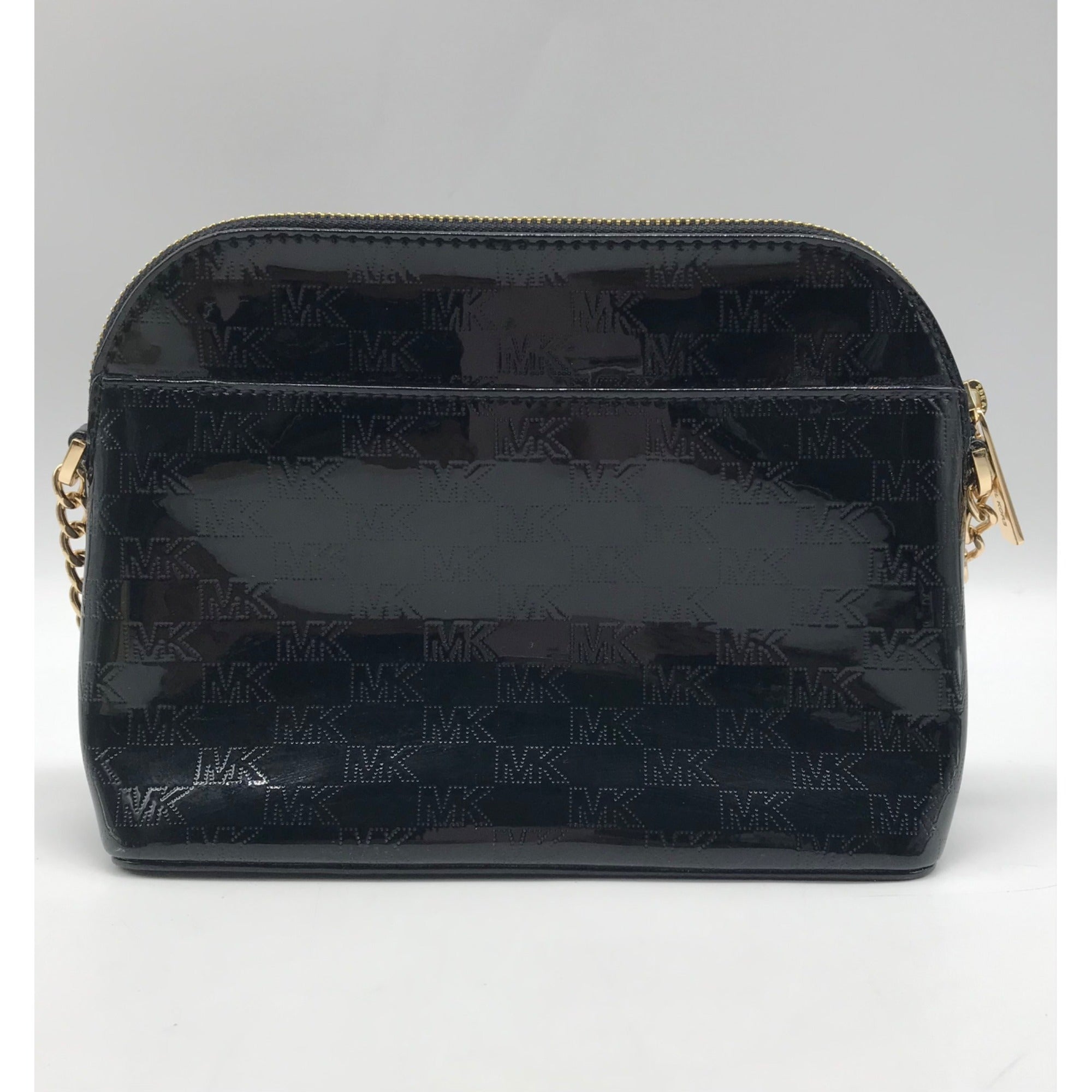 Michael Kors Black Cindy Patent Leather Dome Shoulder Bag