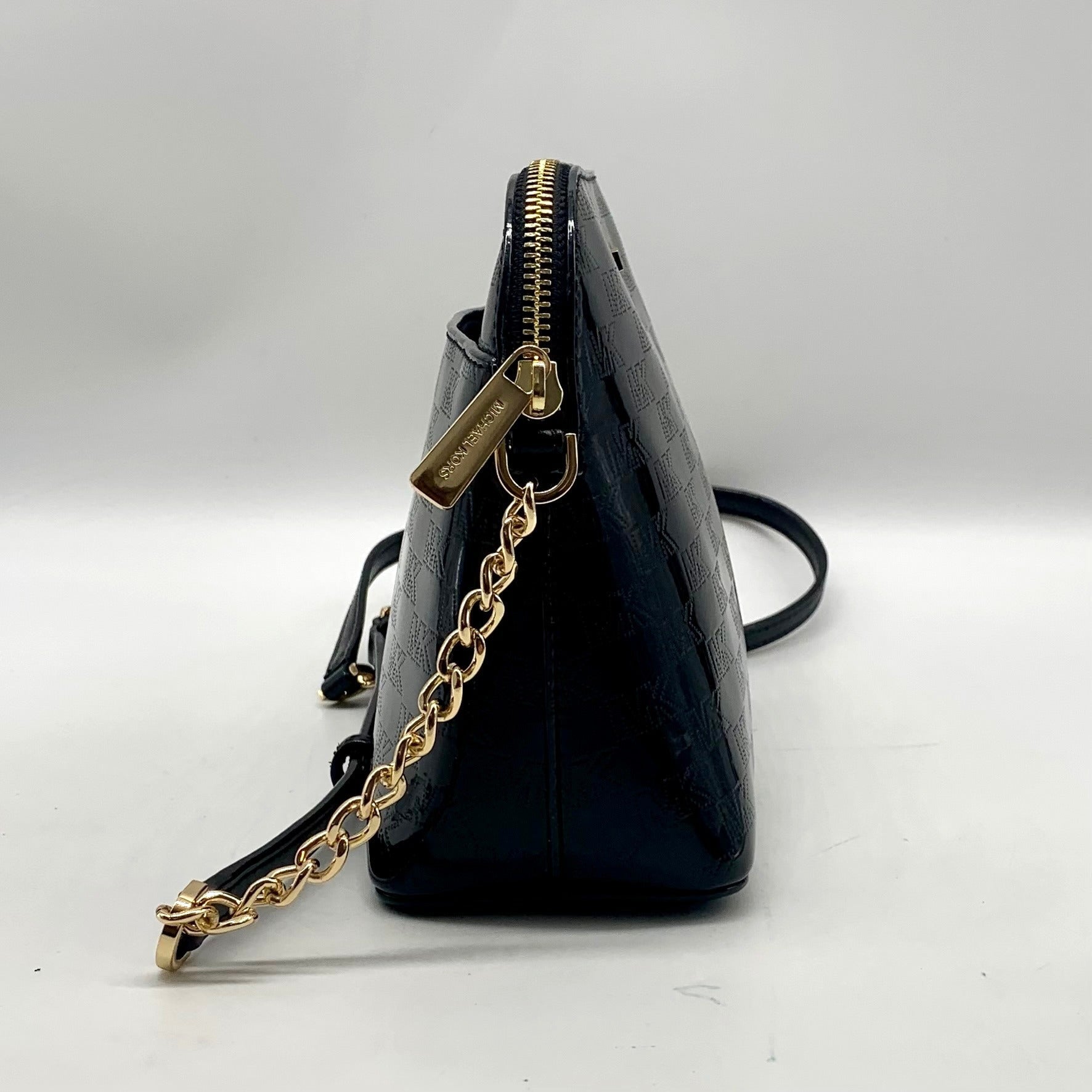 Michael Kors Black Cindy Patent Leather Dome Shoulder Bag