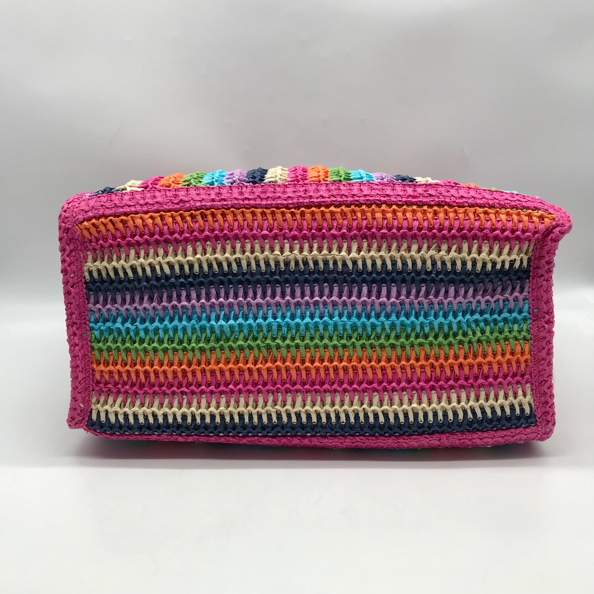 Urban Expressions Pink Multi-Color Candi Stripe Tote Bag