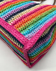 Urban Expressions Pink Multi-Color Candi Stripe Tote Bag