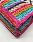 Urban Expressions Pink Multi-Color Candi Stripe Tote Bag