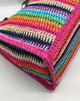 Urban Expressions Pink Multi-Color Candi Stripe Tote Bag