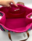 Urban Expressions Pink Multi-Color Candi Stripe Tote Bag