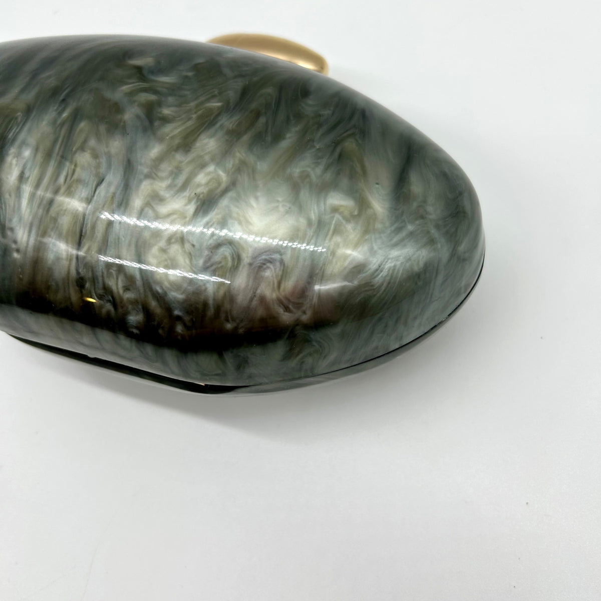 INC Sleek Acrylic Swirled Black &amp; Grey Clutch/Crossbody Bag