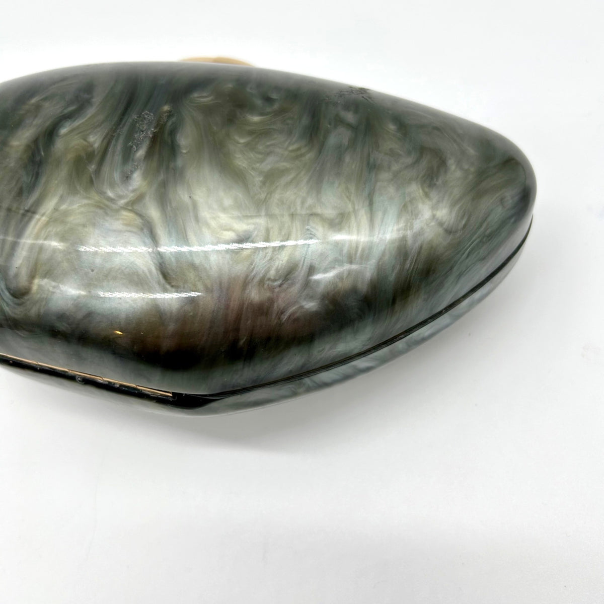 INC Sleek Acrylic Swirled Black &amp; Grey Clutch/Crossbody Bag