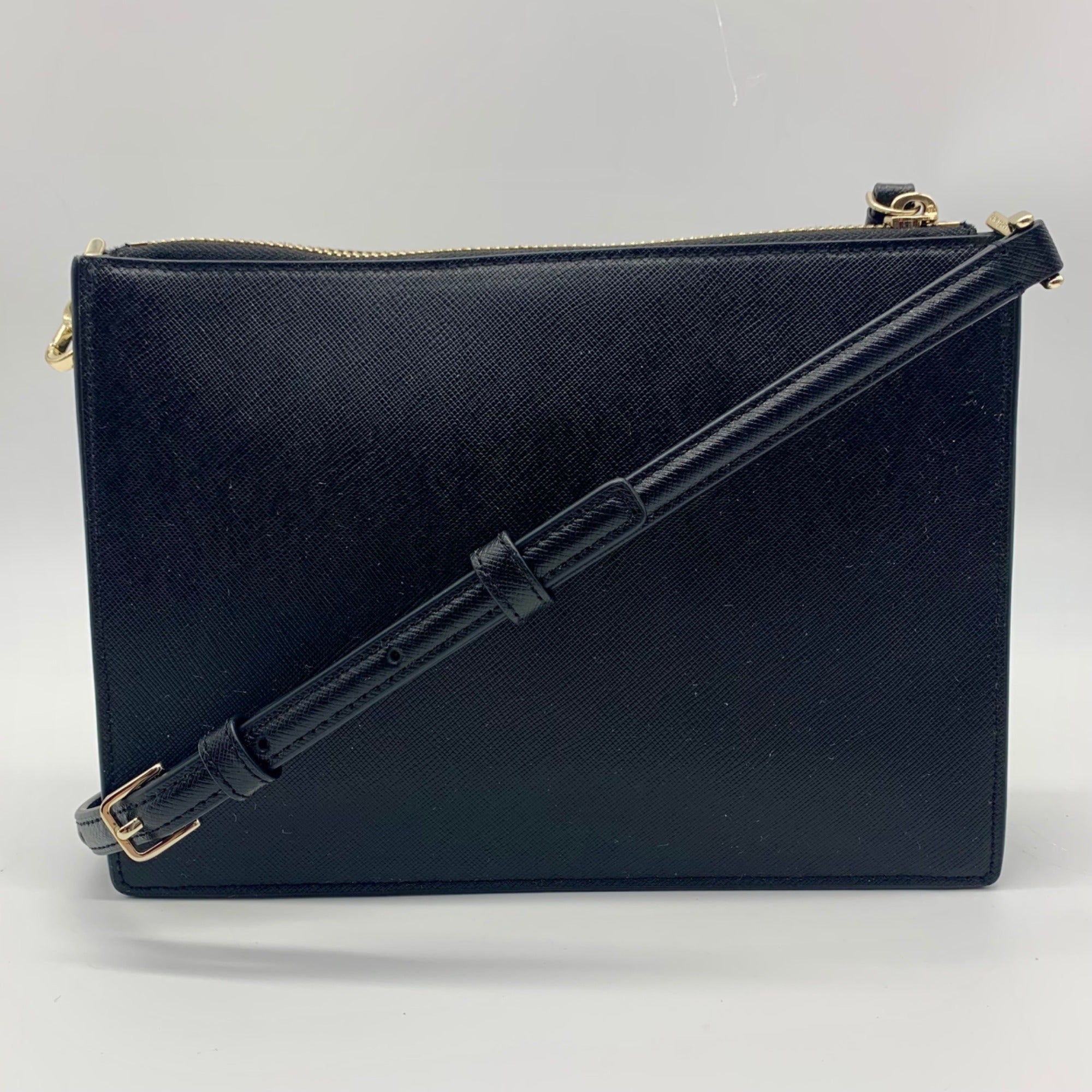 Kate Spade Black Leather Cameron Zip Crossbody Bag