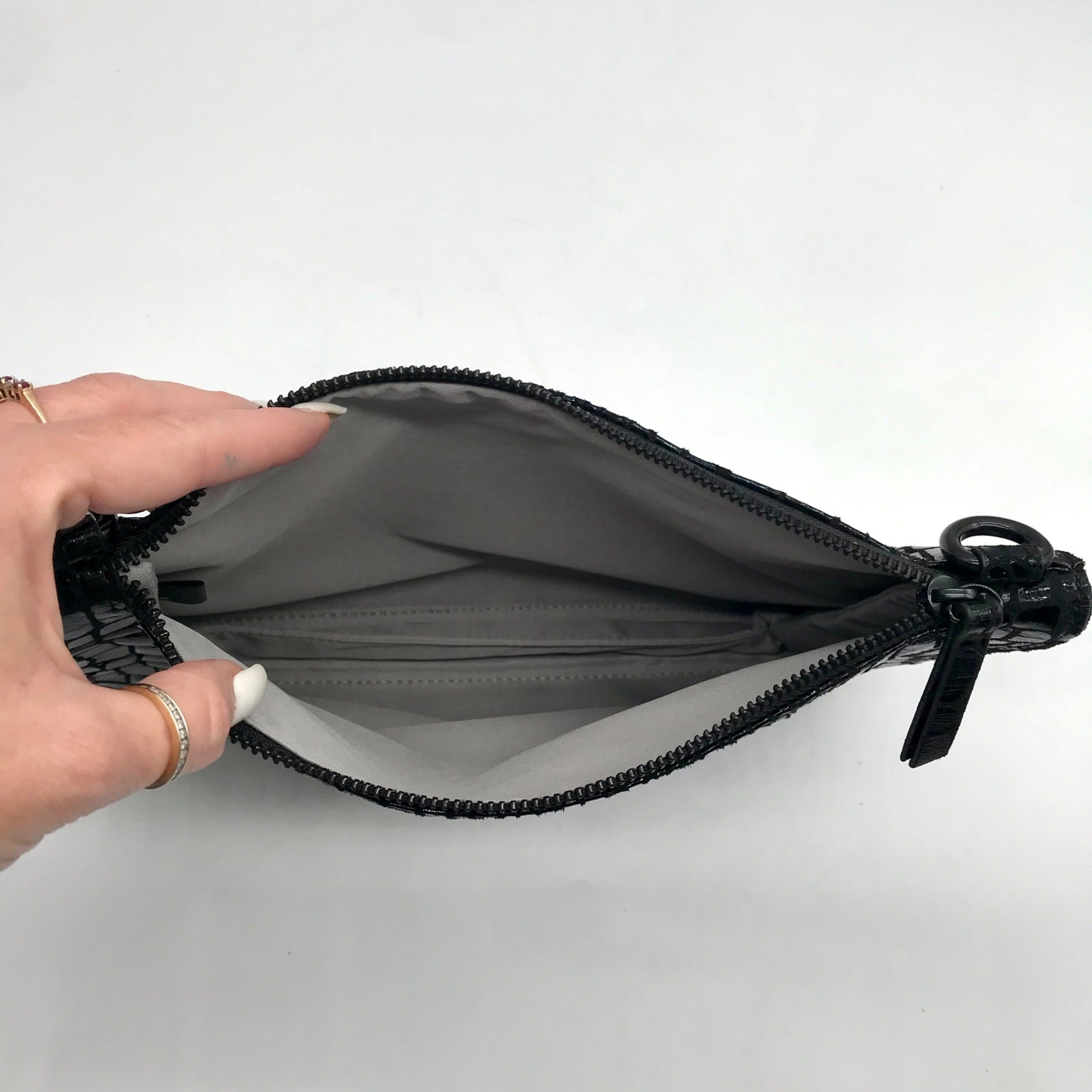 I.N.C. International Concepts Black Croc Faux Leather Crossbody Bag
