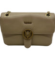 Valentino Mario Taupe Pebbled Leather Shoulder Bag
