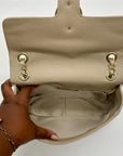 Valentino Mario Taupe Pebbled Leather Shoulder Bag