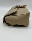 Valentino Mario Taupe Pebbled Leather Shoulder Bag