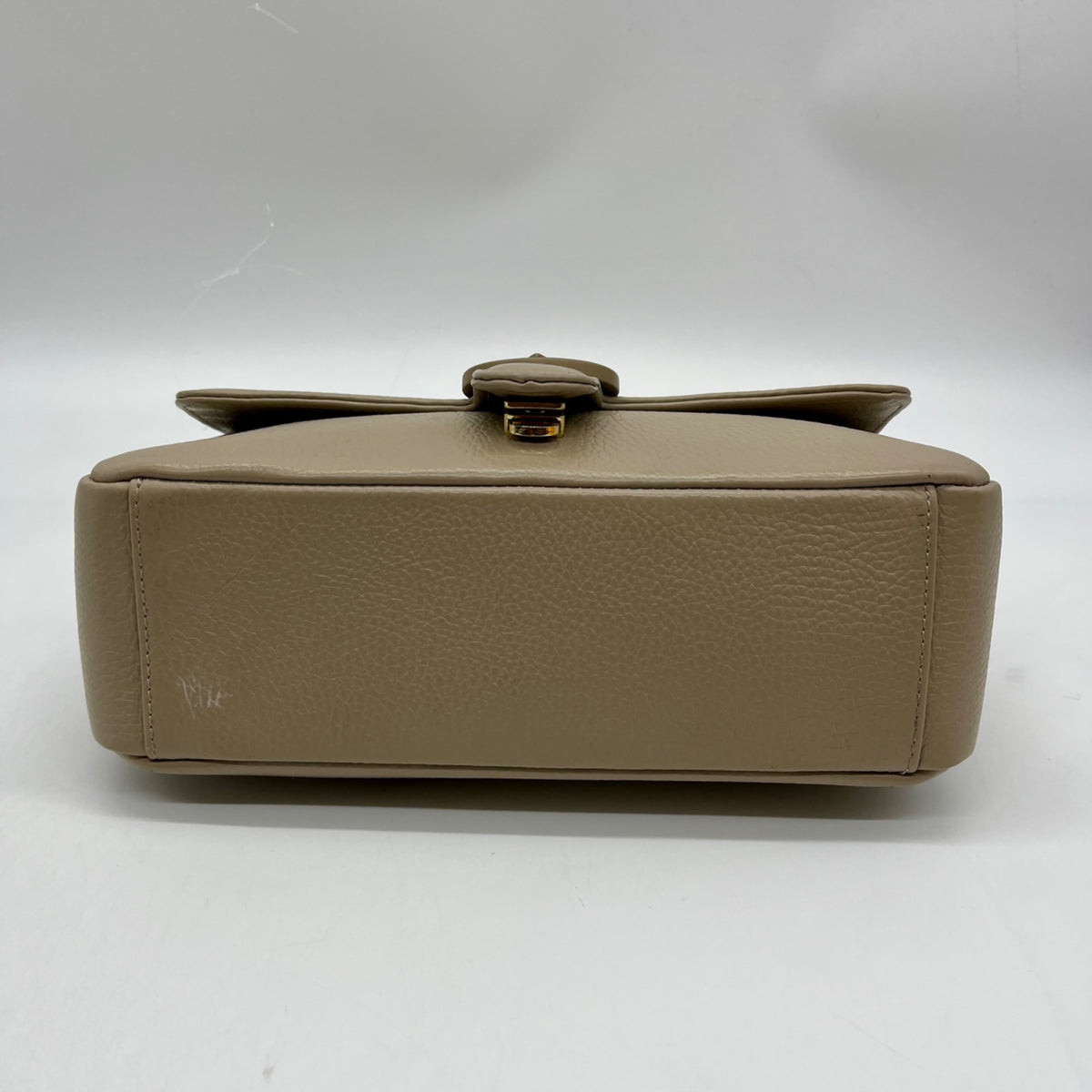 Valentino Mario Taupe Pebbled Leather Shoulder Bag