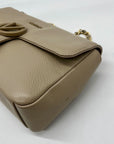 Valentino Mario Taupe Pebbled Leather Shoulder Bag