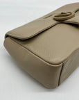 Valentino Mario Taupe Pebbled Leather Shoulder Bag