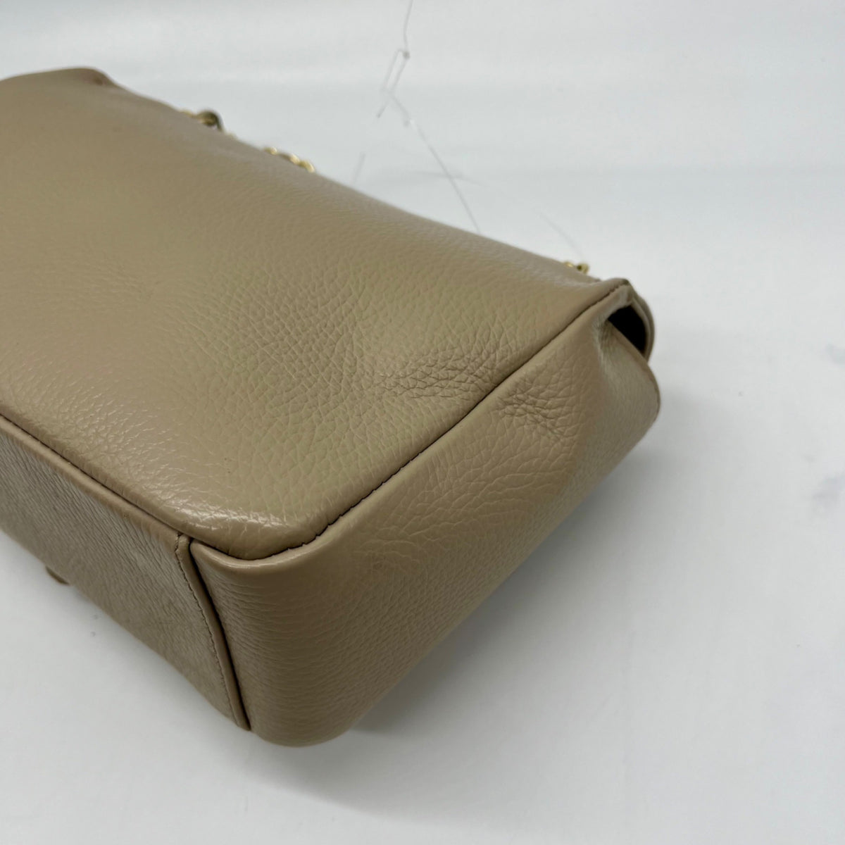 Valentino Mario Taupe Pebbled Leather Shoulder Bag