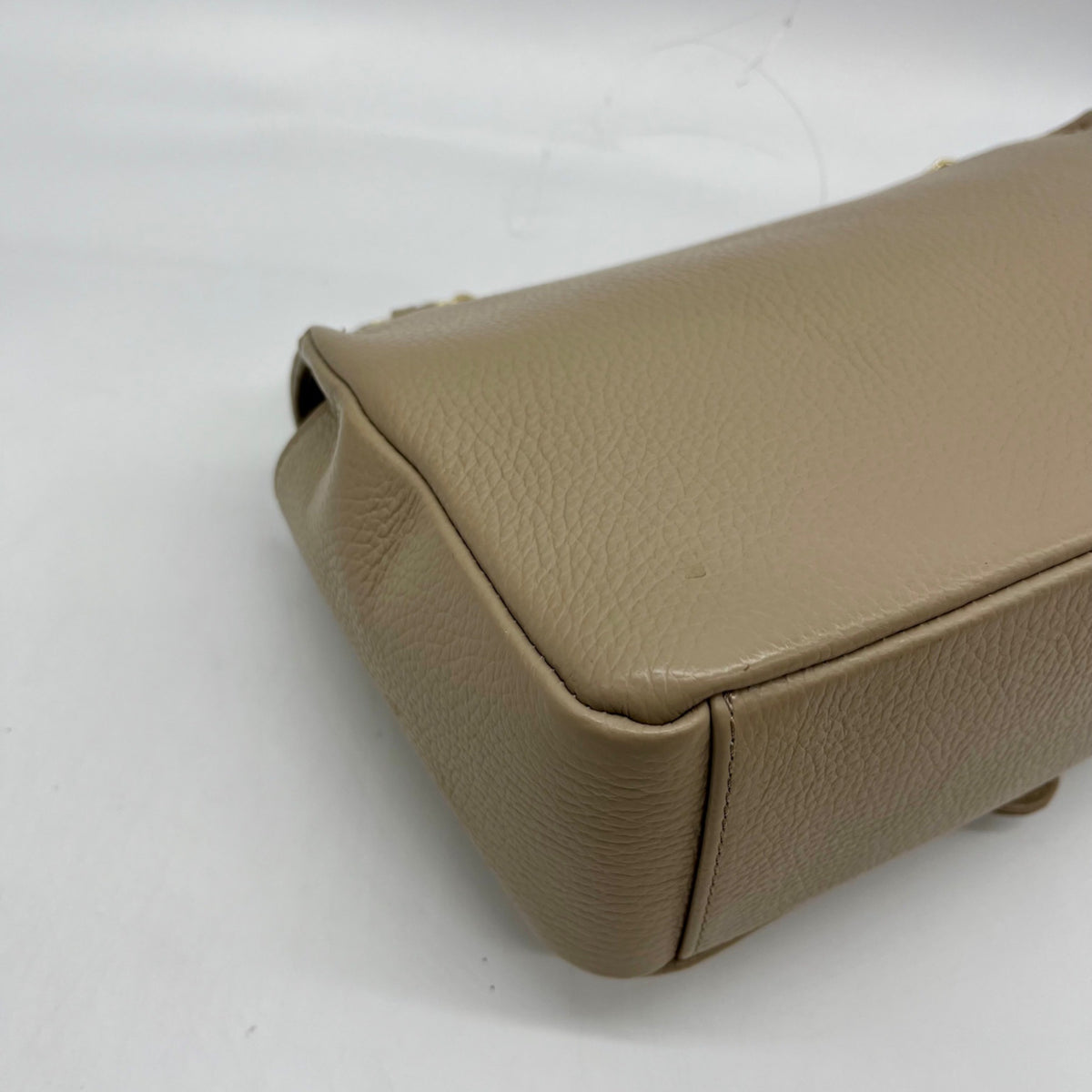 Valentino Mario Taupe Pebbled Leather Shoulder Bag