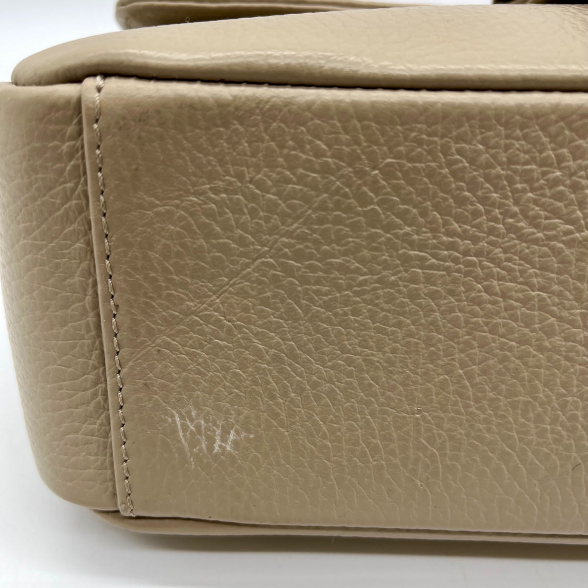 Valentino Mario Taupe Pebbled Leather Shoulder Bag